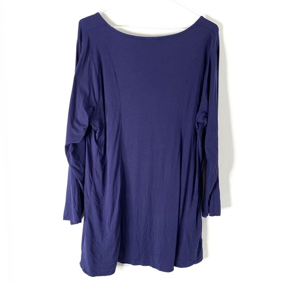 Torrid Navy Blue Button Fit And Flare Long Sleeve Blouse - Picture 5 of 7